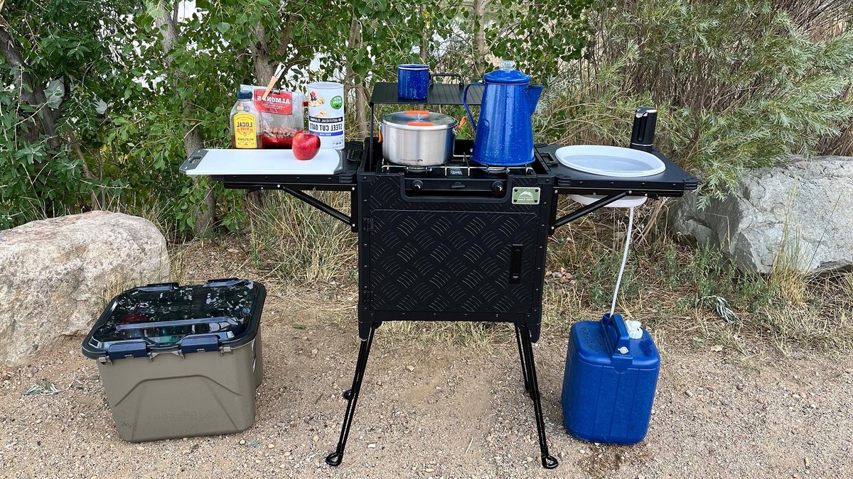 All‑In‑One Camp Kitchen Offers Instant Running Water - camp kitchen