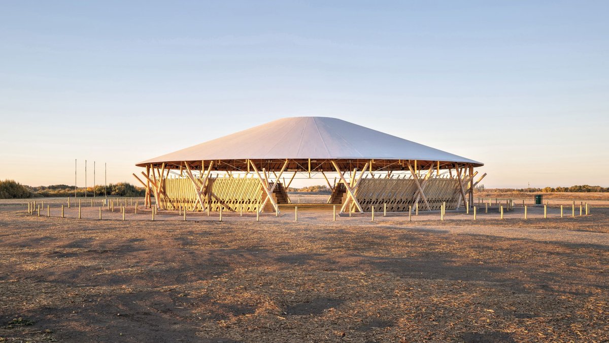 Oxbow Architecture Builds Permanent Powwow Structure on Plains - powwow structure