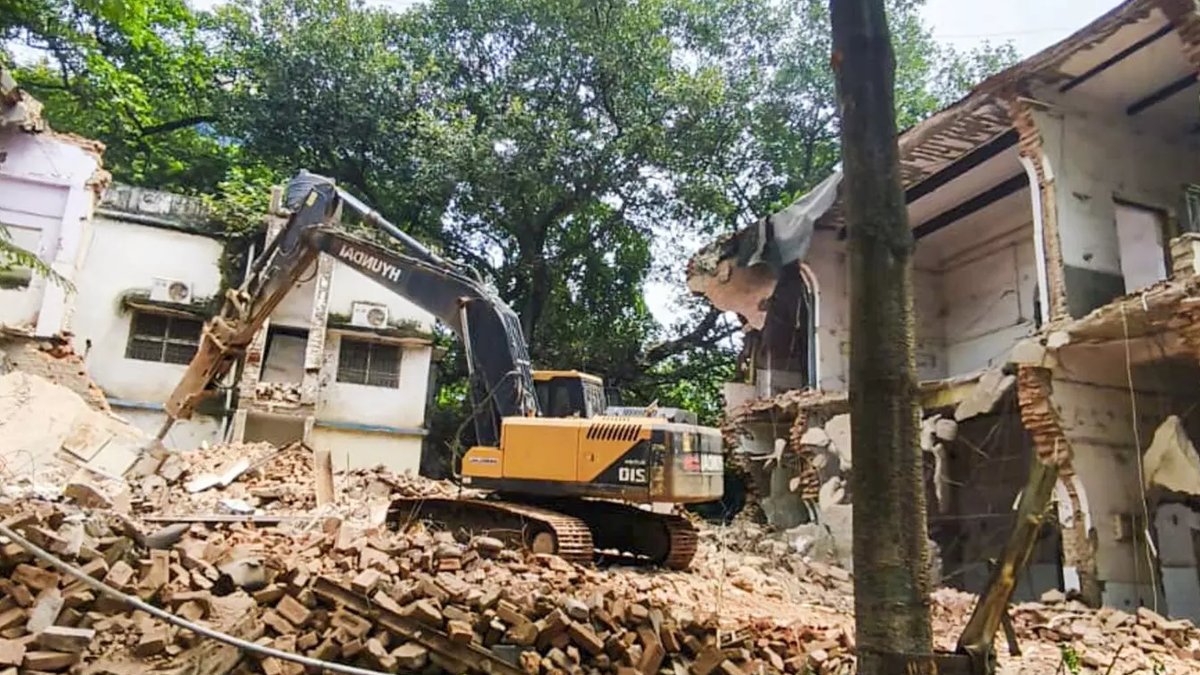 Historic hospital building demolition begins at PMCH