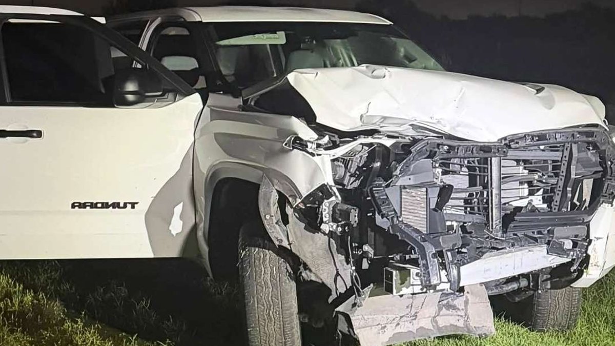 Sal's 2024 Toyota Tundra after the wreckage.