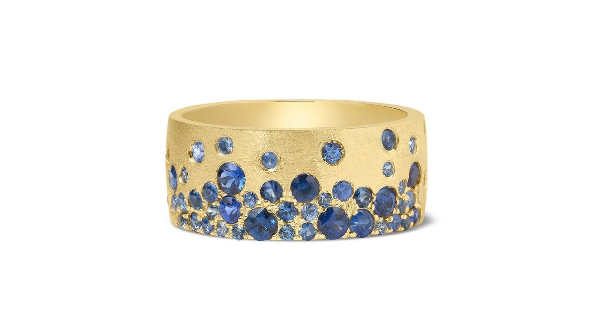 Greenwich St. Jewelers Scattered Sapphire Cigar Band.