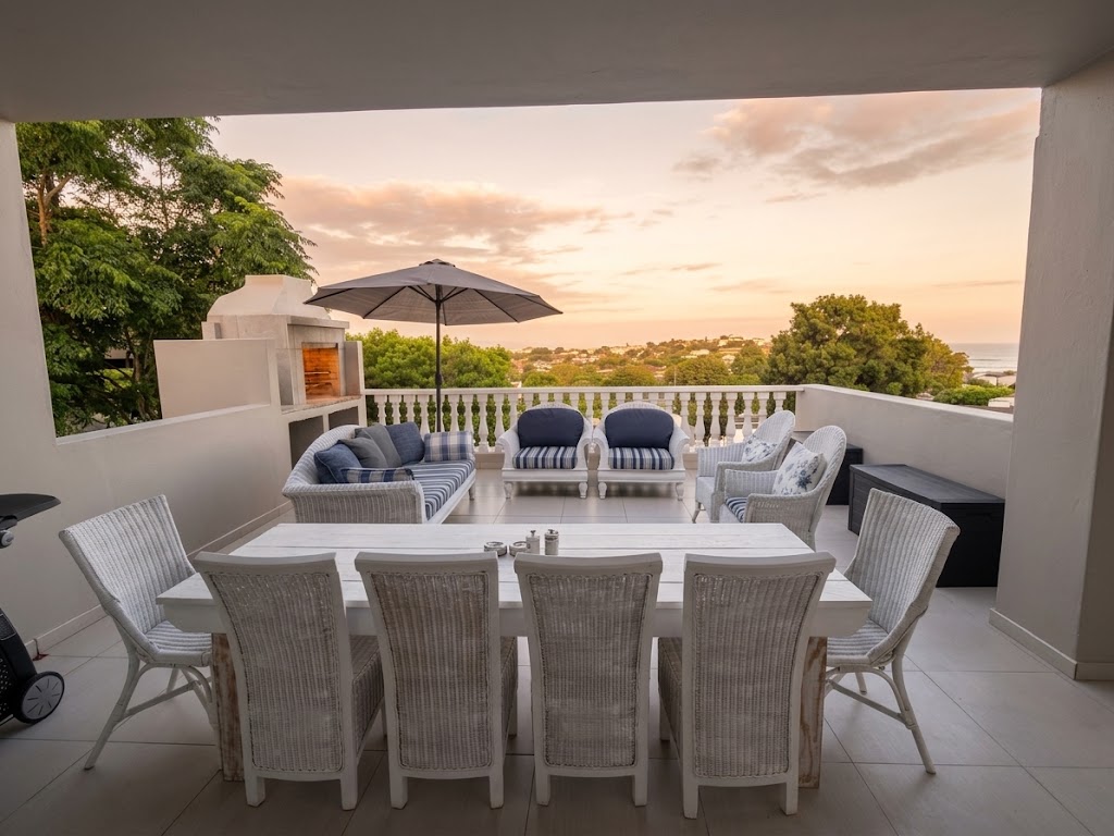 Indoor-Outdoor Entertainment Lounge and dining area at sunset