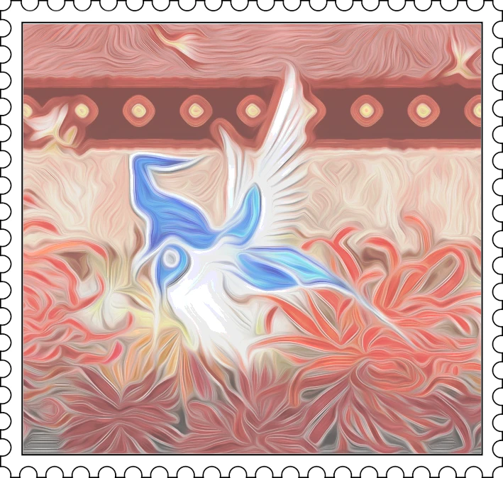 Bluewizard Hummingbird painted flowers