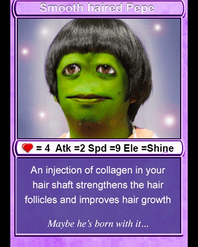 HAIRPEPE - RARE PEPE SERIES 1, CARD 18 of the much sought after RarePepe originals.
