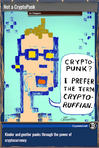NOCRYPTOPUNK CrystalsCraft by Joe Chiappetta, first CryptoPunk derivative artwork
