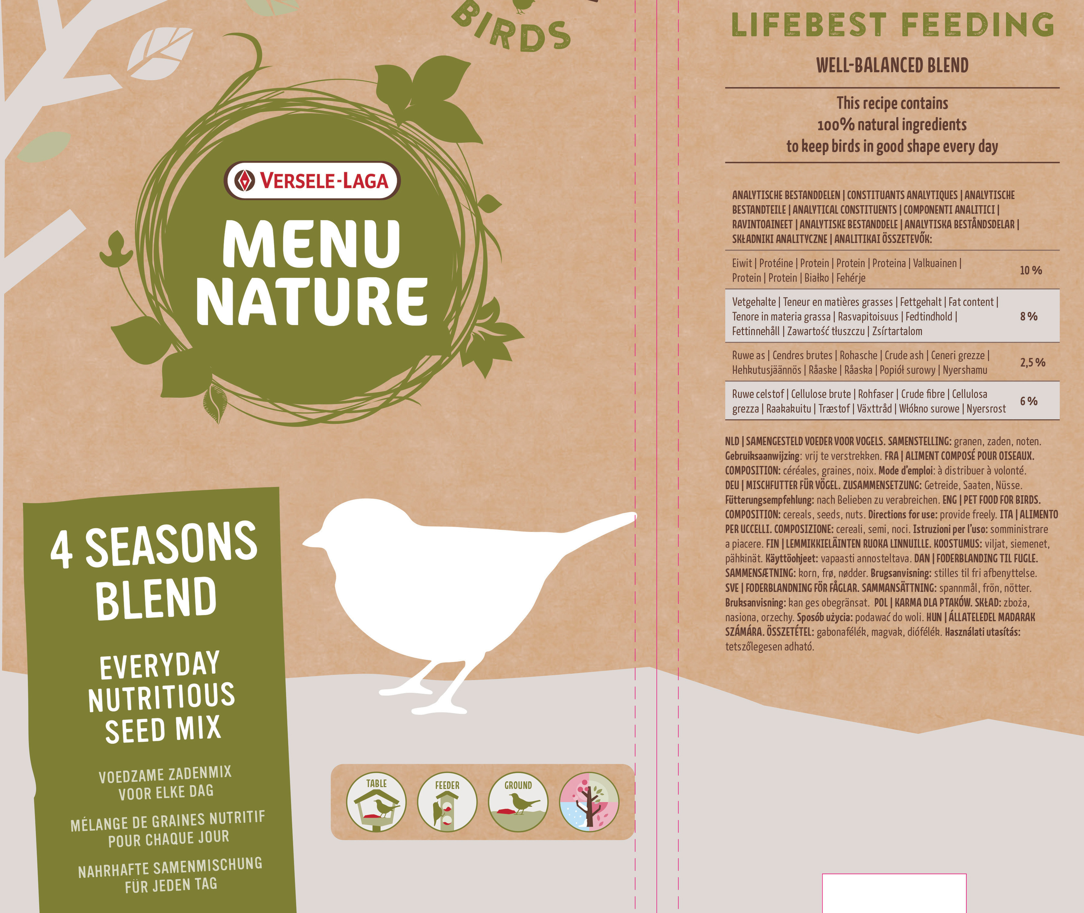 Versele Laga Menu Nature 4 Season Blend 4kg