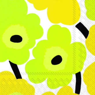 Lautasliina Marimekko 33 cm Unikko keltainen