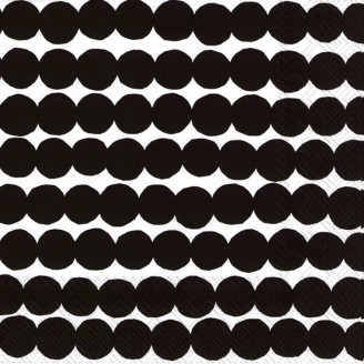 Lautasliina Marimekko 25 cm Räsymatto musta
