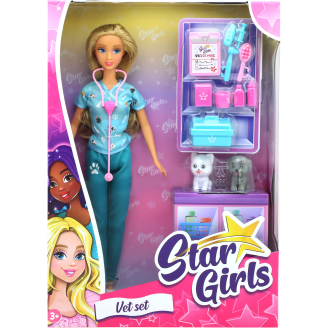 Muotinukke Star Girls eläinlääkäri