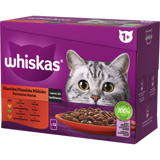 Kissanruoka Whiskas 12 x 85 g 1+ Perinteiset ateriat kastikkeessa