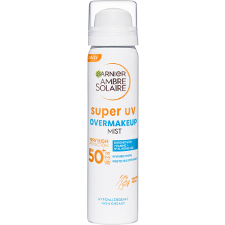 Aurinkovoide Garnier Ambre Solaire 75 ml Super UV Over Makeup Protection Mist with Hyaluronic Acid SPF50+
