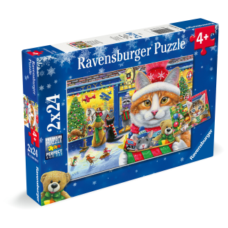 Palapeli Ravensburger 2 x 24 Christmas Kitties