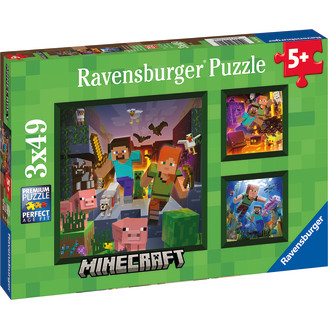 Palapeli Ravensburger 3 x 49 palaa Minecraft Biomes
