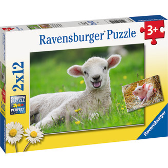 Palapeli Ravensburger 2 x 12 palaa Farm Animals
