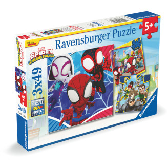 Palapeli Ravensburger 3 x 49 palaa Spidey's Adventures