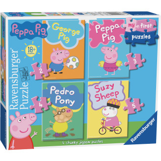 Palapeli Ravensburger 2/3/4/5 palaa Peppa Pig My First Puzzles