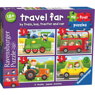 Palapeli Ravensburger 2/3/4/5 palaa Travel Far My First Puzzles