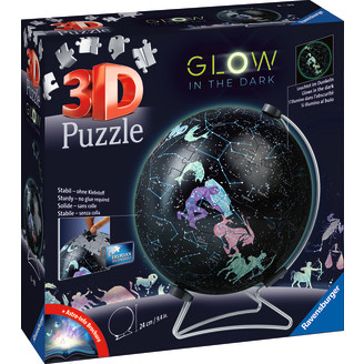 Palapeli Ravensburger 180 palaa 3D Glow Dark Starglobe