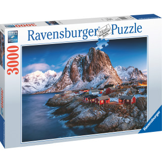 Palapeli Ravensburger Hamnoy Lofoten 3000 palaa