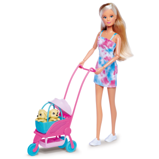 Muotinukke Steffi Love ja leikkisetti koira