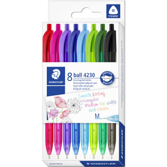 Kuulakärkikynä Staedtler 8 kpl värillinen