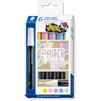 Akryylitussi Staedtler 6 kpl Lumocolor pastelli