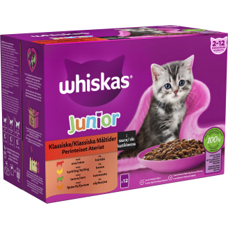 Kissanruoka Whiskas 12 x 85 g Junior Perinteiset Ateriat