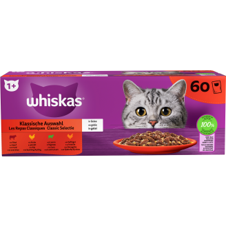 Kissanruoka Whiskas 60 x 85 g 1+ Perinteiset Ateriat Hyytelössä