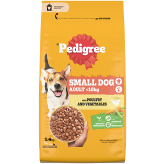 Koiranruoka Pedigree 1,4 kg Small siipikarjaa ja kasviksia
