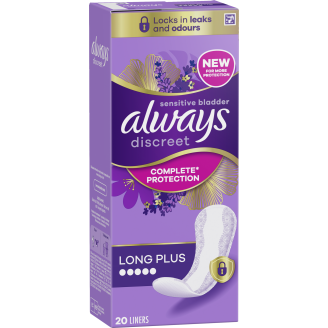 Pikkuhousunsuojat Always 20 kpl Discreet Long Plus