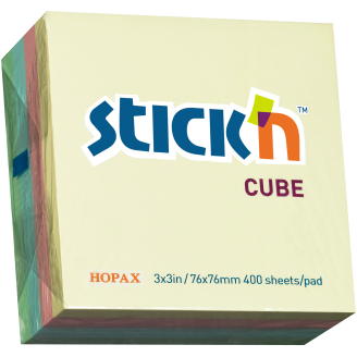 Muistikuutio Stick'n 400kpl 76x76mm pastelli