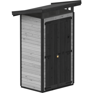 Puutarhavaja Upyard Strongbox S, 127 x 87 x 220 cm, harmaa/musta