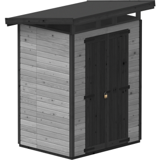 Puutarhavaja Upyard Strongbox M, 163 x 127 x 222 cm, harmaa/musta