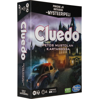 Peli Cluedo Petos mustolan kartanolla