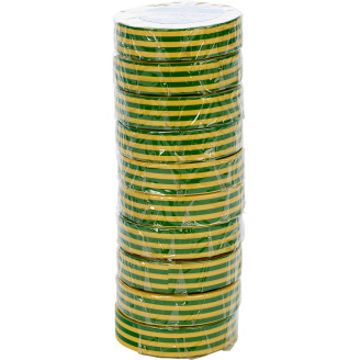 Sähköteippi 15 mm x 10 m, keltainen/vihreä