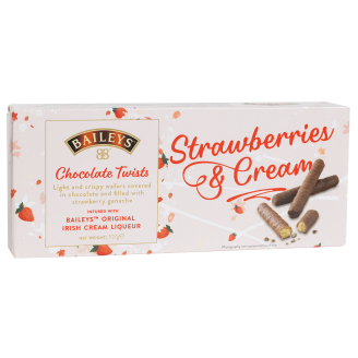 Suklaavohveli Baileys 107 g Strawberries & Cream Chocolate Twists
