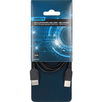 USB 2.0 -jatkojohto Energy+ A uros - A naaras 2 m