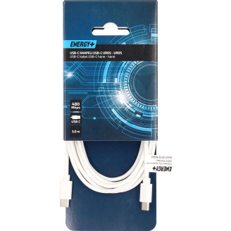 Laitekaapeli Energy+ USB-C uros, 3 m