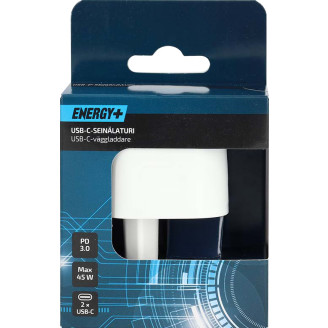USB-verkkolaturi Energy+ 2 x USB-C