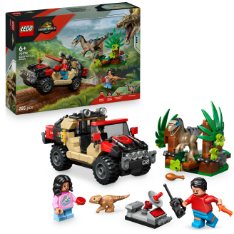 LEGO Jurassic World 76972 Raptor ja pako maastoautolla