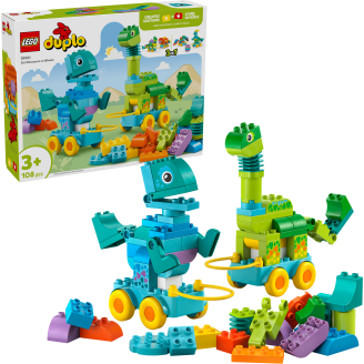 LEGO DUPLO Town 10451 Dinosauruksia pyörien päällä – 3in1-setti