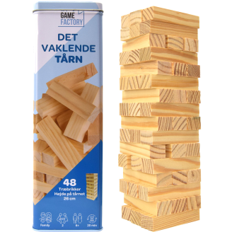 Peli Huojuva torni peltirasiassa