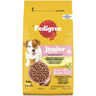 Koiranruoka Pedigree 1,4 kg Junior siipikarjaa ja kasviksia