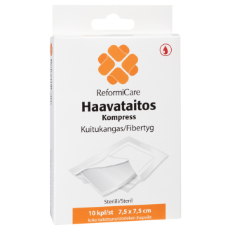 Haavataitos ReformiCare 7,5 x 7,5 cm 10 kpl kuitukangas