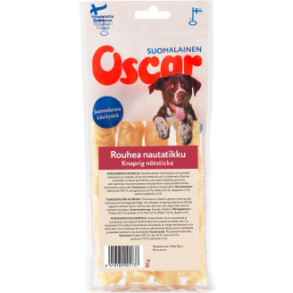 Koiran puruherkku Oscar 90 g rouhea nautatikku