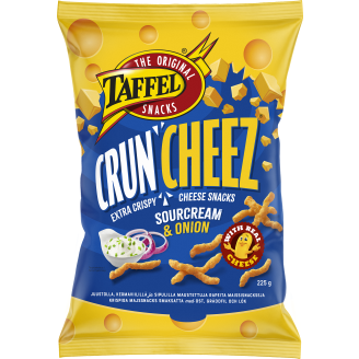 Juustosnacks Taffel 225 g CrunCheez Sourcream & Onion