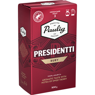 Presidentti Ruby 500 g hienojauhettu kahvi