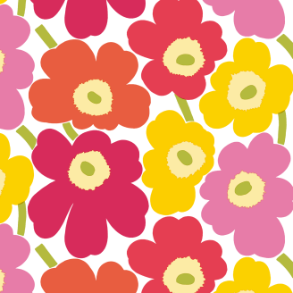 Lautasliina Marimekko 24 cm Mini Unikko pinkkikeltainen