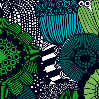 Lautasliina Marimekko 33 cm Siirtolapuutarha sinivihreä