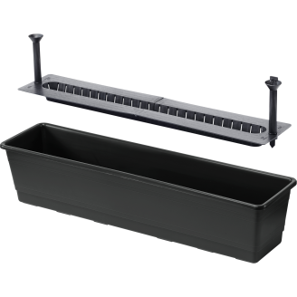 Parvekelaatikko 75 cm kestokastelu musta